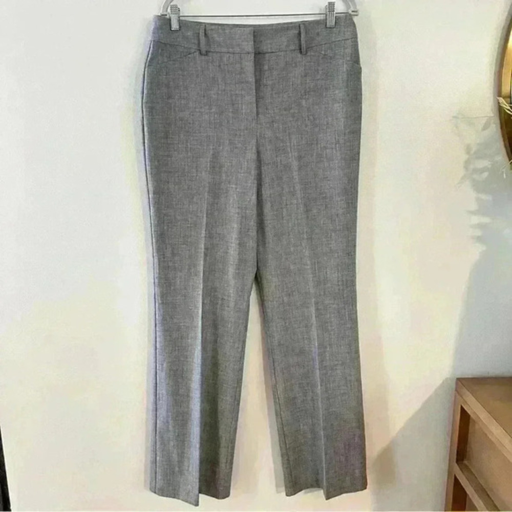 BCX Dress Pants Gray Heathered Stretch Pockets Lined Size 13 Career Business